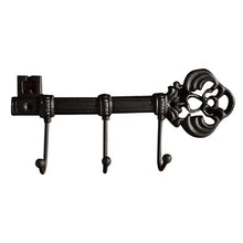 Load image into Gallery viewer, 3 Hooks Cast Iron Key Shaped Rack Clothes Rack Robe Key Holder Wall Mounted Hat Hanger Kitchen Bathroom Wall Home Decoration