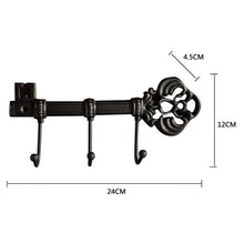 Load image into Gallery viewer, 3 Hooks Cast Iron Key Shaped Rack Clothes Rack Robe Key Holder Wall Mounted Hat Hanger Kitchen Bathroom Wall Home Decoration