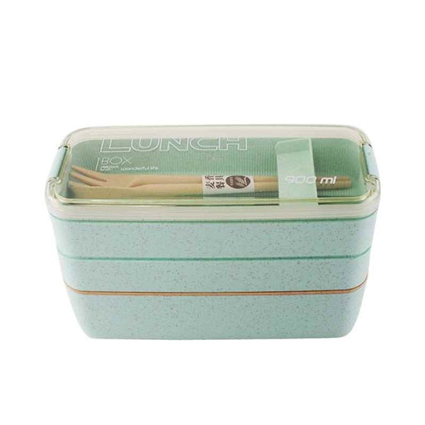 900ml Healthy Material Lunch Box 3 Layer Wheat Straw Bento Boxes Microwave Dinnerware Food Storage Container Lunchbox