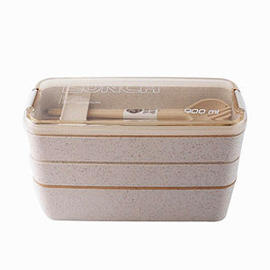 900ml Healthy Material Lunch Box 3 Layer Wheat Straw Bento Boxes Microwave Dinnerware Food Storage Container Lunchbox