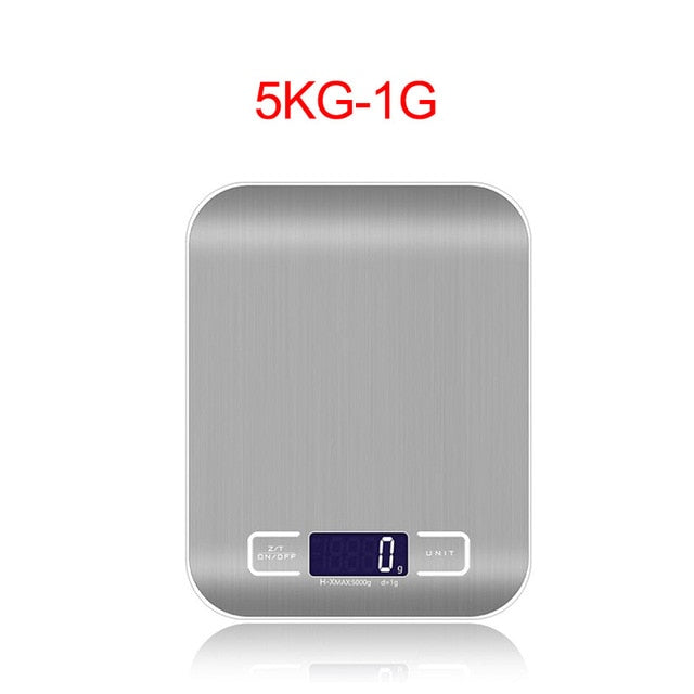 High Precision Electronic Kitchen Scales 5kg/1g LCD Digital Food Scale Stainless Steel Weight Scale Measuring Tools