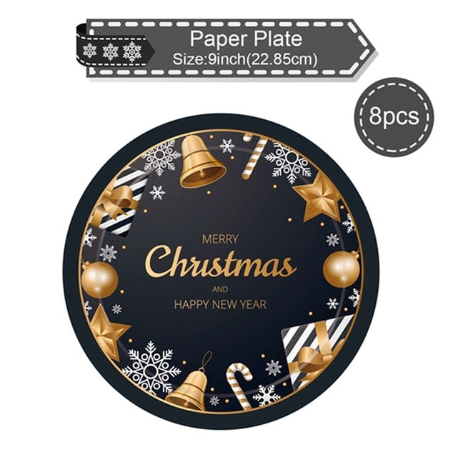 Xmas 2019 Merry Christmas Tableware Kitchen Decor Navidad Gift Christmas Decor for Home Table Cristmas Happy New Year 2020 Noel