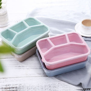 Eco Healthy Wheat Straw Lunch Box Bento Microwavable Food Storage Container For Children Students Jun11