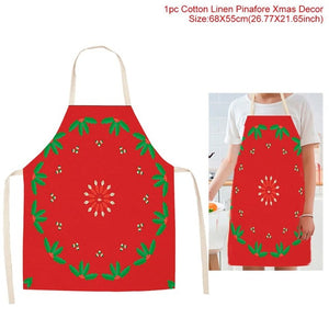 Huiran Merry Christmas Apron Santa Claus Christmas Decorations For Home 2019 Navidad 2020 Happy New Year Christmas Kitchen Noel