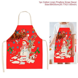 Huiran Merry Christmas Apron Santa Claus Christmas Decorations For Home 2019 Navidad 2020 Happy New Year Christmas Kitchen Noel