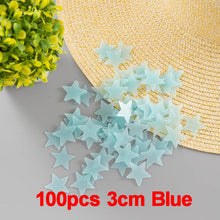 Load image into Gallery viewer, 100pcs/bag 3cm Luminous Star Stickers Bedroom Sofa Fluorescent Painting Toy PVC stickers Glow in the Dark Toys for kids