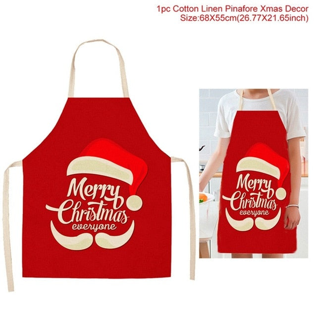 Christmas Apron Kitchen Merry Christmas Decorations For Home 2019 Christmas Ornaments Cristmas Decor Xmas Navidad New Year 2020