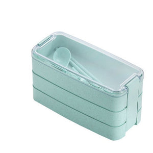 900ml Healthy Material Lunch Box 3 Layer Wheat Straw Bento Boxes Microwave Dinnerware Food Storage Container Lunchbox