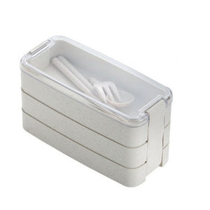 900ml Healthy Material Lunch Box 3 Layer Wheat Straw Bento Boxes Microwave Dinnerware Food Storage Container Lunchbox