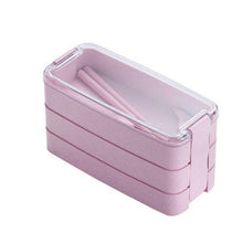 Load image into Gallery viewer, 900ml Healthy Material Lunch Box 3 Layer Wheat Straw Bento Boxes Microwave Dinnerware Food Storage Container Lunchbox