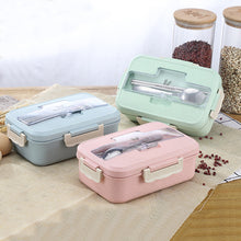 Load image into Gallery viewer, Bento Box Student Lunch Box Straw Wheat Dish And Healthy Tableware Food Children Microwave Office Storage Container Portable