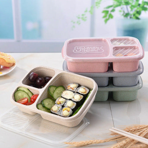 450ml Healthy Material Lunch Box 1 Layer Wheat Straw Bento Boxes Microwave Dinnerware Food Storage Container Lunchbox