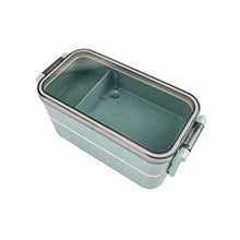 Load image into Gallery viewer, 580ml Wheat Straw Double Layers Lunch Box With Spoon Healthy Material Bento Boxes Microwave Food Storage Container Lunchbox #05