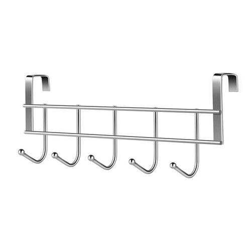 1PC Door Hooks Multi-function Nail-free Stainless Steel Clothes Hooks Hanger Towel Hanger Storage Rack for Kitchen Bathroom