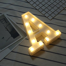 Load image into Gallery viewer, Luminous Letter Night Led Light Creative 26 English Alphabet Number Led Lamp Battery Romantic Wedding Party Decoration Drop Ship