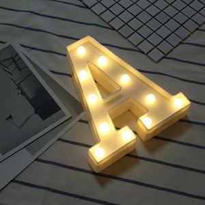 Luminous Letter Night Led Light Creative 26 English Alphabet Number Led Lamp Battery Romantic Wedding Party Decoration Drop Ship