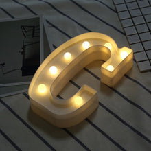 Load image into Gallery viewer, Luminous Letter Night Led Light Creative 26 English Alphabet Number Led Lamp Battery Romantic Wedding Party Decoration Drop Ship