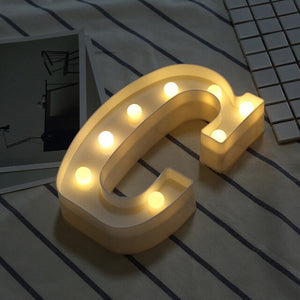 Luminous Letter Night Led Light Creative 26 English Alphabet Number Led Lamp Battery Romantic Wedding Party Decoration Drop Ship