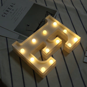 Luminous Letter Night Led Light Creative 26 English Alphabet Number Led Lamp Battery Romantic Wedding Party Decoration Drop Ship