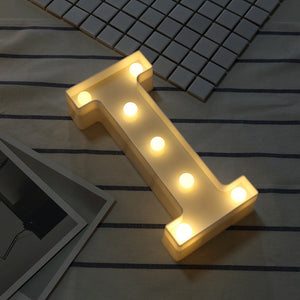 Luminous Letter Night Led Light Creative 26 English Alphabet Number Led Lamp Battery Romantic Wedding Party Decoration Drop Ship