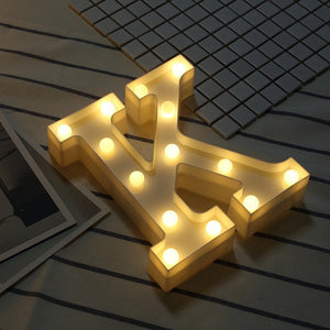 Luminous Letter Night Led Light Creative 26 English Alphabet Number Led Lamp Battery Romantic Wedding Party Decoration Drop Ship