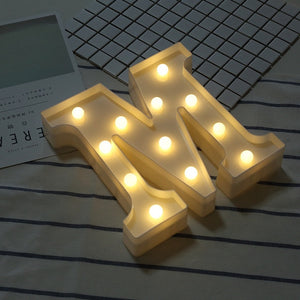 Luminous Letter Night Led Light Creative 26 English Alphabet Number Led Lamp Battery Romantic Wedding Party Decoration Drop Ship