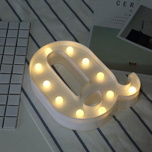 Luminous Letter Night Led Light Creative 26 English Alphabet Number Led Lamp Battery Romantic Wedding Party Decoration Drop Ship