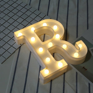 Luminous Letter Night Led Light Creative 26 English Alphabet Number Led Lamp Battery Romantic Wedding Party Decoration Drop Ship