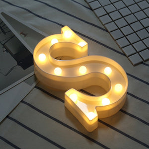 Luminous Letter Night Led Light Creative 26 English Alphabet Number Led Lamp Battery Romantic Wedding Party Decoration Drop Ship