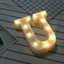 Load image into Gallery viewer, Luminous Letter Night Led Light Creative 26 English Alphabet Number Led Lamp Battery Romantic Wedding Party Decoration Drop Ship