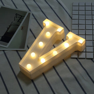 Luminous Letter Night Led Light Creative 26 English Alphabet Number Led Lamp Battery Romantic Wedding Party Decoration Drop Ship