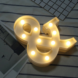 Luminous Letter Night Led Light Creative 26 English Alphabet Number Led Lamp Battery Romantic Wedding Party Decoration Drop Ship