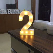 Load image into Gallery viewer, Luminous Letter Night Led Light Creative 26 English Alphabet Number Led Lamp Battery Romantic Wedding Party Decoration Drop Ship