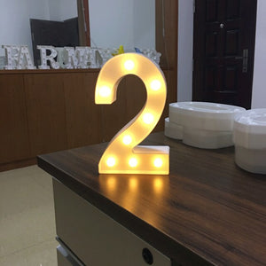 Luminous Letter Night Led Light Creative 26 English Alphabet Number Led Lamp Battery Romantic Wedding Party Decoration Drop Ship