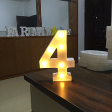 Load image into Gallery viewer, Luminous Letter Night Led Light Creative 26 English Alphabet Number Led Lamp Battery Romantic Wedding Party Decoration Drop Ship