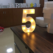 Load image into Gallery viewer, Luminous Letter Night Led Light Creative 26 English Alphabet Number Led Lamp Battery Romantic Wedding Party Decoration Drop Ship