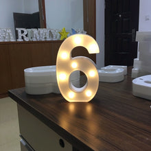 Load image into Gallery viewer, Luminous Letter Night Led Light Creative 26 English Alphabet Number Led Lamp Battery Romantic Wedding Party Decoration Drop Ship