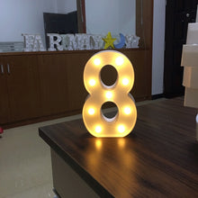 Load image into Gallery viewer, Luminous Letter Night Led Light Creative 26 English Alphabet Number Led Lamp Battery Romantic Wedding Party Decoration Drop Ship