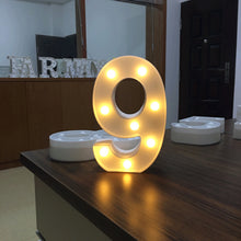 Load image into Gallery viewer, Luminous Letter Night Led Light Creative 26 English Alphabet Number Led Lamp Battery Romantic Wedding Party Decoration Drop Ship