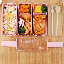 Load image into Gallery viewer, 900ml Healthy Material Lunch Box 3 Layer Wheat Straw Bento Boxes Microwave Dinnerware Food Storage Container Lunchbox