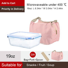 Load image into Gallery viewer, OTOR Healthy Material Lunch Box 3 Compartments Bento Boxes Microwave Dinnerware Food Storage Container Lunchbox Glass Crisper