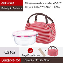 Load image into Gallery viewer, OTOR Healthy Material Lunch Box 3 Compartments Bento Boxes Microwave Dinnerware Food Storage Container Lunchbox Glass Crisper