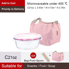 Load image into Gallery viewer, OTOR Healthy Material Lunch Box 3 Compartments Bento Boxes Microwave Dinnerware Food Storage Container Lunchbox Glass Crisper