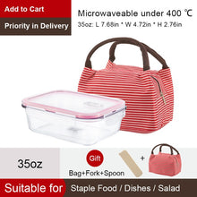 Load image into Gallery viewer, OTOR Healthy Material Lunch Box 3 Compartments Bento Boxes Microwave Dinnerware Food Storage Container Lunchbox Glass Crisper