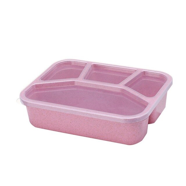 800-1000Ml Healthy Wheat Straw Lunch Box For Kids Portable Microwavable Bento Box Fruit Food Container Tableware