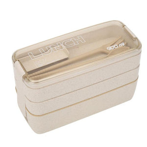 900ml Healthy Material Lunch Box 3 Layer Wheat Straw Bento Boxes Microwave Dinnerware Food Storage Container Lunchbox