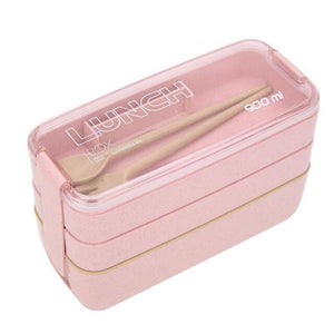 900ml Healthy Material Lunch Box 3 Layer Wheat Straw Bento Boxes Microwave Dinnerware Food Storage Container Lunchbox