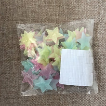 Load image into Gallery viewer, 100pcs 3D Night Luminous Stars Stickers Glow In The Dark Toys for Kids Bedroom Decor Christmas Birthday Gift